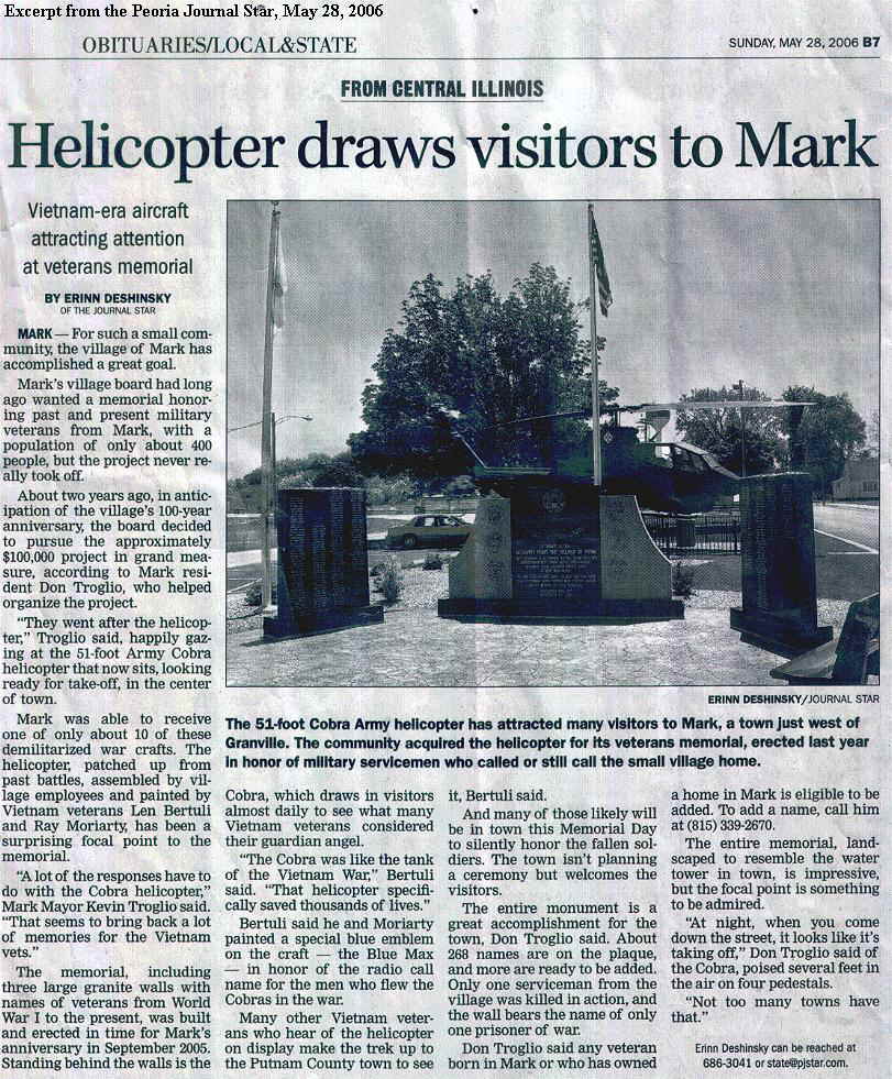 Helicopter draws visitors to Mark